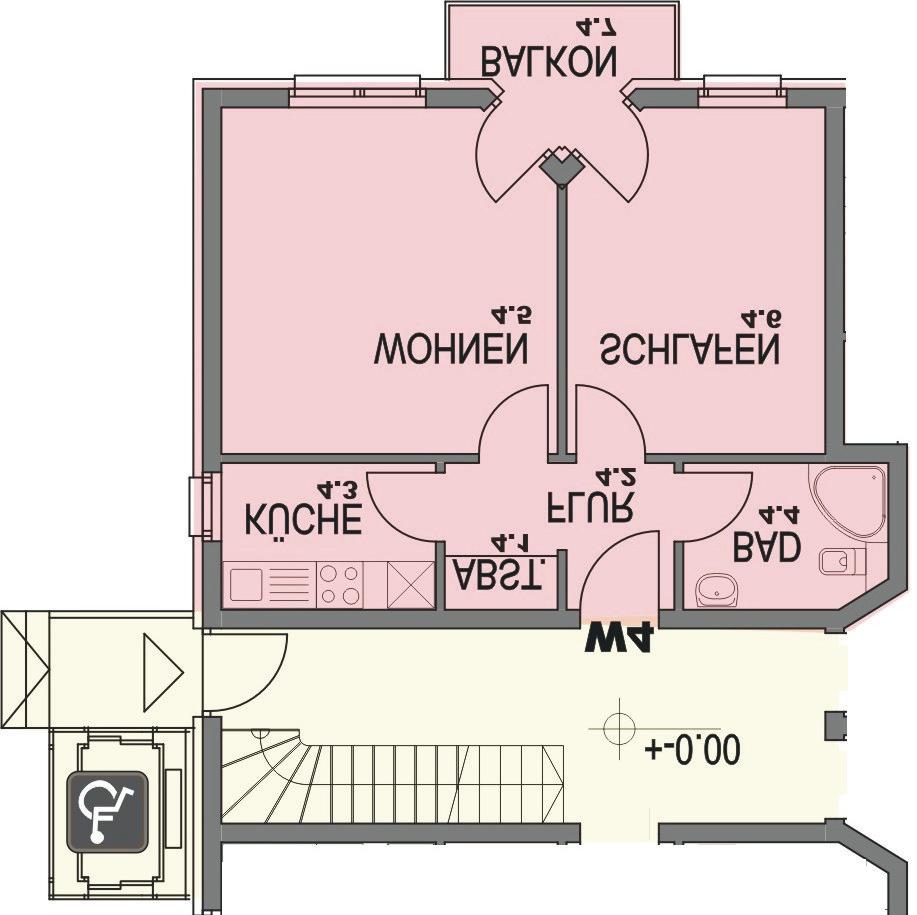 3 Bad 4,82 m² 4.4 Küche 5,20 m² 4.
