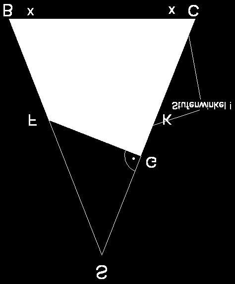 8. Berechnung der Trapezhöhe : Sinusfunktion in der hellgrünen Trapezfläche Seiten tauschen 9.