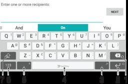 Eingeben von Text Bildschirmtastaturen Auf Ihrem Gerät sind verschiedene Texteingabe-Anwendungen vorinstalliert.