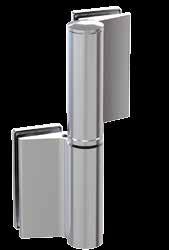 Hydraulikband Glas-Glas für Anschlagtüren, mit regulierbar Schließgeschwindigkeit und konstanter Kontrolle der Bremsung; Öffnung der Tür bis 180.