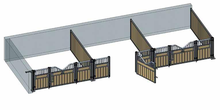 Beispiel Montage PONY Holz 1 m 30 mit Trennwänden und Beton-Rückwand (3 x 3) Beispiel Montage PONY Holz 1 m 30 mit Trennwänden und ohne Beton-Rückwand (3 x 3) 3 BX0530 Vorderfront PONY (H: 1,30 m)