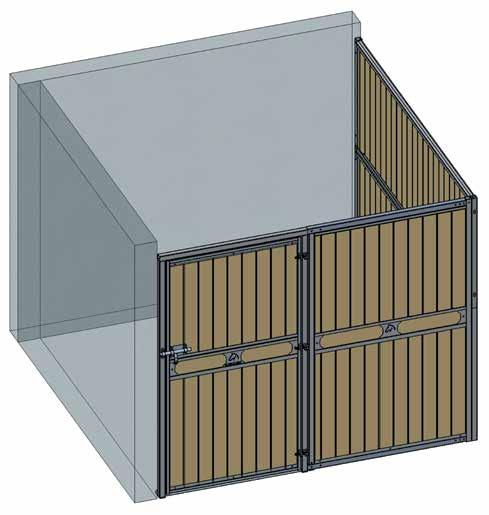 Beispiel Montage SATTELKAMMER 3 x 3 Holz (Version SULLY) mit Trennwand und Beton-Rückwand Beispiel Montage SATTELKAMMER 6 x 3 Kunststoff (Version CHAMEROLLES) mit Trennwand
