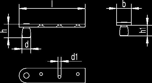 HELM Harmonikatürbeschläge Einzelteile HELM -93 S Flansch in Stahl blank, für Stahlflügel, zum Aufschweißen, mit mittig platziertem Gewinde Flansch 93 S Art.-Nr.