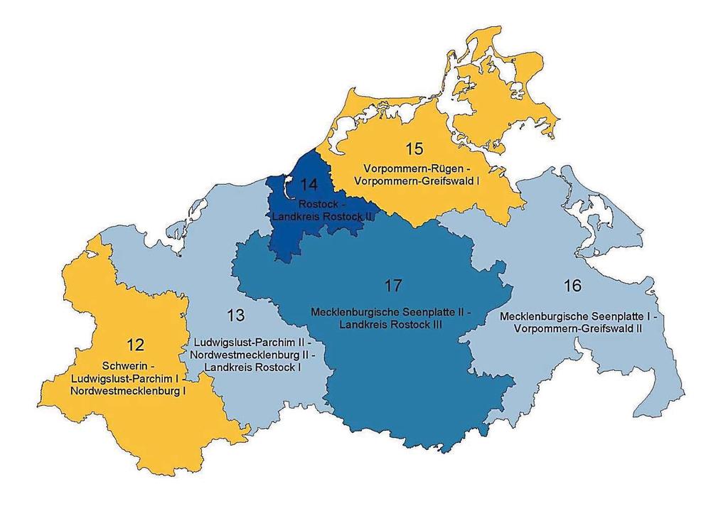 1.2 Verzeichnis der an der Wahl in Mecklenburg-Vorpommern zum Deutschen Bundestag 2017 teilnehmenden Parteien und Einzelbewerber 1.2.3 Kreiswahlvorschläge - Parteien und Einzelbewerber nach