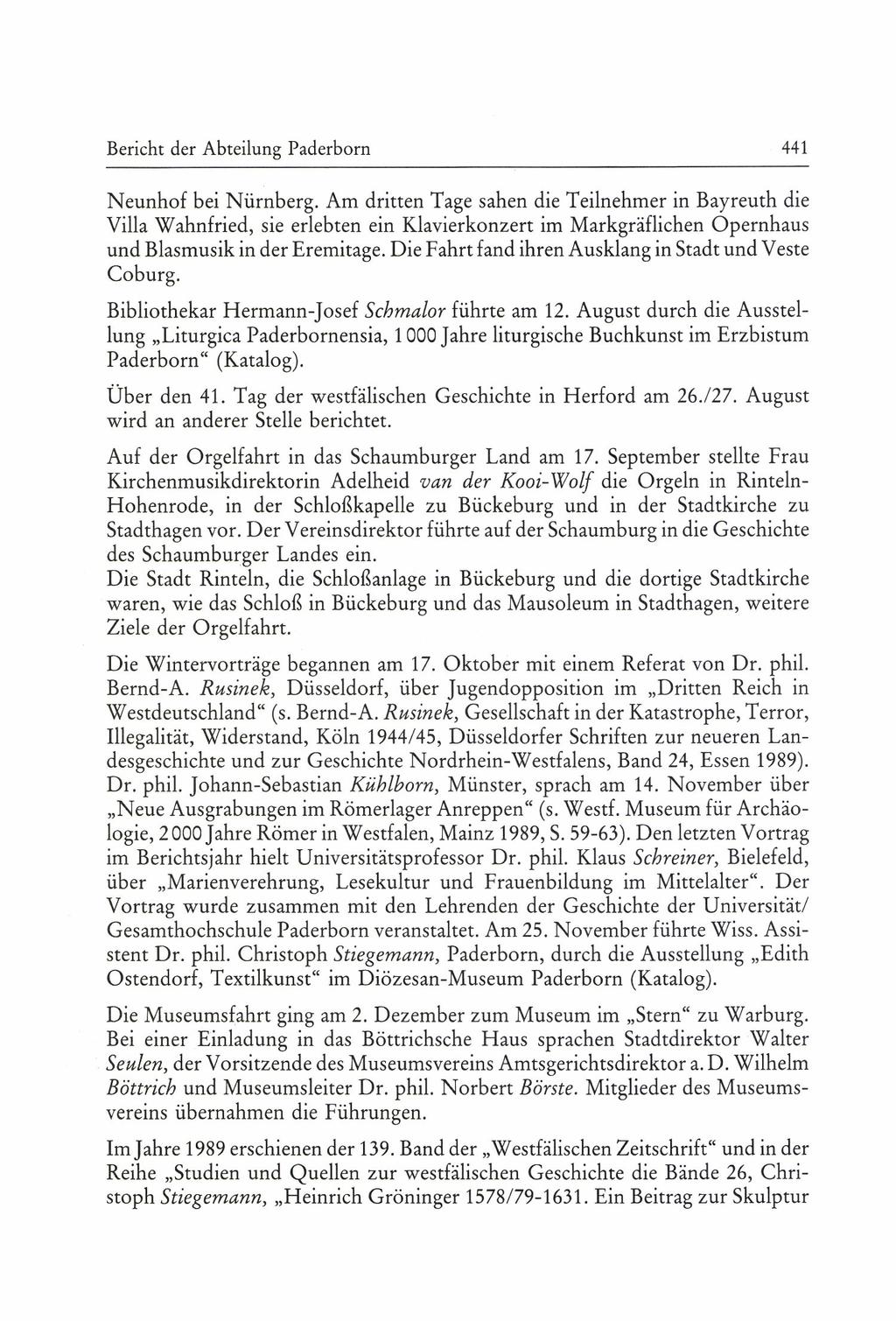 Bericht der Abteilung Paderborn 441 Neunhof bei Nürnberg.