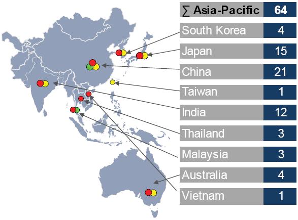 Bosch in Asien-Pazifik Produktionsstandorte per 1. Januar 2009: Bosch in Südostasien Standorte per 1.