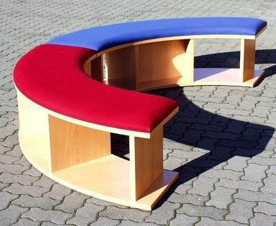 Sitzelemente Quadro Bancale Sitzbank als Viertelkreis stabile Unterkonstruktion Komplett Melamin, mit