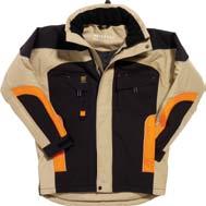.. Softshell-Jacke XS-XXXL Khaki Zone Farbe khaki / Kontrastteile schwarz und orange 30070.