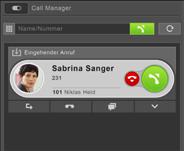 Call Manager - einfacher Anruf Im Wahlfeld des Call Managers können Rufziele über verschiedene Wege angegeben werden: Zifferneingabe über die Tastatur