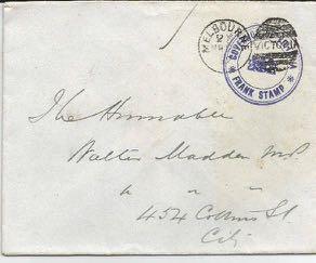 Diese erlaubte den Gebrauch von Frank Stamps durch den Gonernor. 1865 wurde durch das Post Office eine Frank Stamp vorbereitet.