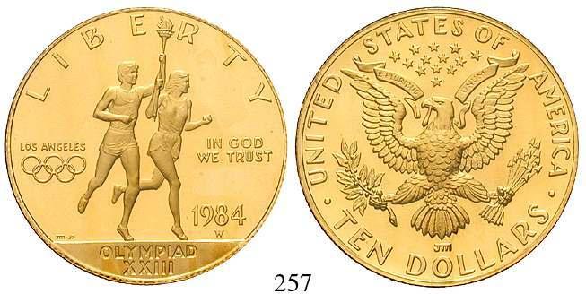 PP 330,- ISLAMISCHE STAATEN USA, GEDENKPRÄGUNGEN 257 10 Dollars 1984, W.