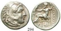 14,48 g. Kopf des Zeus r. / Nackter Reiter mit Palmzweig paradierend; darunter Aphlaston und Monogramm P. LeRider Tafel 46, 18. Prüfhieb auf der Rs.