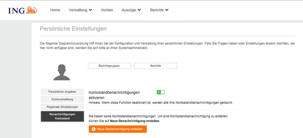 Benachrichtigungen Kontostand Sie haben die Möglichkeit, optionale E-Mail-Benachrichtigungen zu erhalten, wenn Ihr Konto einen bestimmten Prozentsatz Ihres Ausgabenlimits oder einen bestimmten Betrag