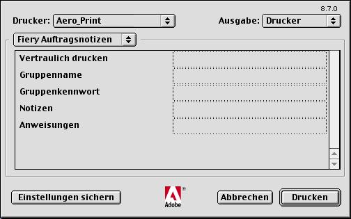 2-3 Drucken unter Mac OS 9 (oder früher) bzw. Mac OS X (Classic-Modus) HINWEIS: Das Aussehen der angezeigten Dialogfenster variiert bei den einzelnen Anwendungen.