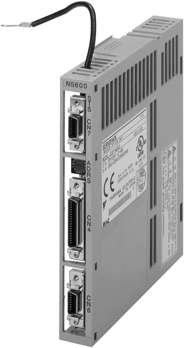 en der Anzeigen und Bedienelemente Erdungsleiter Anschluss an die Erdungsklemme des s Motion Control LED (STS) Statusanzeige (grün oder rot) RS-22C-Steckverbindung für NS00- Konfigurationstool (1)