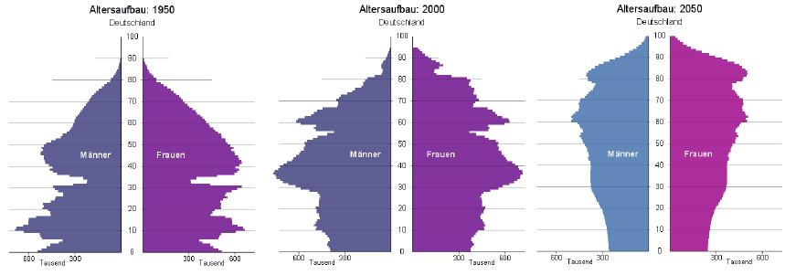 Demographischer Wandel in Deutschland Die Folge des demographischen Wandels: Es gibt immer weniger junge Bürger, die in die Rentenversicherung einzahlen und gleichzeitig immer mehr Rentner, die Leis