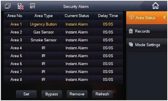 Ihnen wird nun der Status der 6 Alarmeingänge angezeigt. 3. Wählen Sie eine Alarmkanal aus und gehen Sie auf Einst.