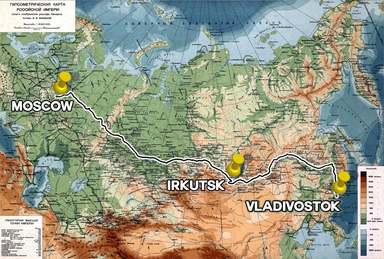 de Transsibirische Eisenbahn Klassische Transsib von Moskau nach Wladiwostok im Linienzug Ab Preis: 1585,-