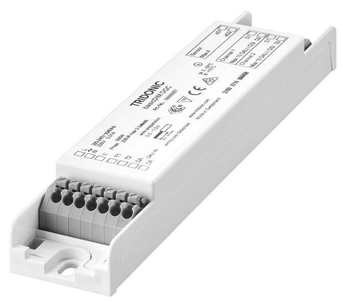 luxctrol-lichtsteuerungen DGC Kompaktes Steuermodul Produktbeschreibung Kompakte Abmessungen für den Leuchteneinbau Für bis zu 0 DSI- oder LI-Betriebsgeräte (max.