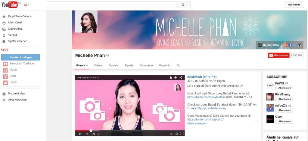 Wikipedia) Michelle Phan ist Youtube
