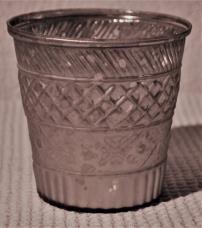 Weissglas fester Rand WV207-2 Weissglas mit Silberpatina im Vintage-Style & Rand ø: 0.5 / H: 0.