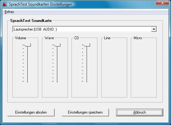 Die gespeicherten SpeakerControl Einstellungen werden beim Öffnen der Audiometer- Software aktiviert. Nach Beenden der Audiometer-Software werden die gespeicherten Windows Einstellungen aktiviert.