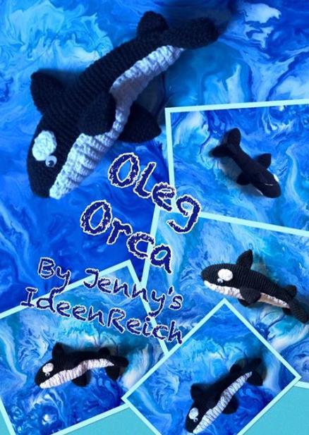 Anleitung: Orca Oleg 20cm Wolle: 100% Baumwolle schwarz und weiß, wichtig gleiche NS Verbrauch: jeweils weniger als 1 Knäuel Nadelstärke: 3 Maße: ca.