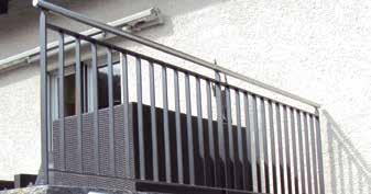 70 Geländer in Schräge (für Treppen) sind gegen Aufpreis erhältlich. Einzelpfosten PFOSTEN Stahlprofil 60 x 10 mm, verzinkt und farbbeschichtet, mit Bodenplatte und Halbschale. Preisangaben pro Stück.
