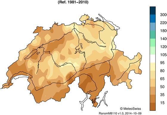 MeteoSchweiz Klimabulletin September 2014 4 Temperatur, Niederschlag und Sonnenscheindauer im