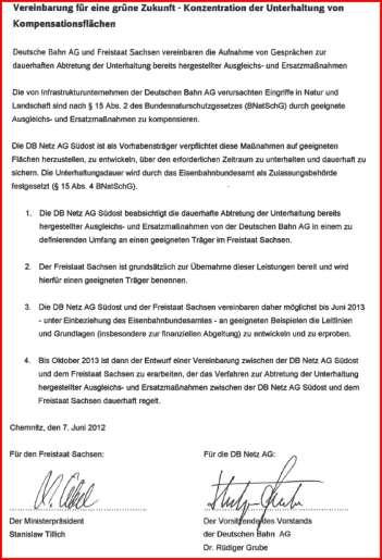 Umweltschutz- Vereinbarungen zwischen Deutscher Bahn und Freistaat Sachsen Gemeinsame Zielstellung zum Bahngipfel 2010 DB AG und Freistaat setzen sich gemeinsam für die Überführung von nicht mehr