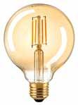 FILAMENT GLOBELAMPEN Dekorative Lampen für offene Lechten NEU: 125 mm klar nd gold LED GLOBELAMPE FILAMENT 80 MM KLAR + 100.