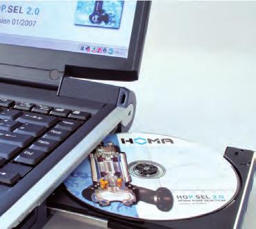 Zudem unterstützt HOMA die Planung und Auswahl von Pumpen mit der speziell entwickelten Software HOP.SEL kostenlos erhältlich im WorldWideWeb oder als CD-ROM.