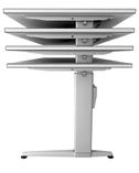 ERGONOMIC AKTIV XE-SERIE Verkettbar mit Serie XS XS-SERIE in Verkettung mit Serie XE Arbeitshöhe 72 119 cm Elektrisch höhenverstellbar Tischplattenstärke 2,5 cm 2 mm Kunststoff-Kante gerundet