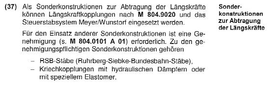 Bescheibung des Meyer/Wunstorf Regelung in RiL 804 Für Steuerstabkonstruktionen ist in jedem Fall eine ZiE erforderlich, da nicht EBA-