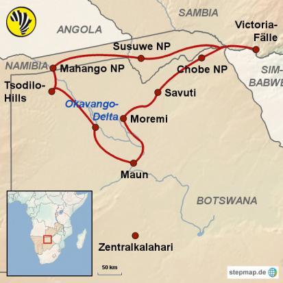 NAMIBIA BOTSWANA SAMBIA Straße der Elefanten 15 Tage Abenteuer-Campingsafari, ab Kasane/bis Livingstone Elefanten kennen keine Ländergrenzen.
