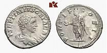 137 Septimius Severus, 193-211 für Julia Domna. AR-Denar, 196/211, Rom; 3.24 g. Drapierte Büste r.//felicitas steht l. mit Caduceus und Zepter. BMC 22; Coh. 47; RIC 551.