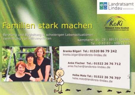 Landratsamt Lindau KoKi Erste Schritte Das Angebot KoKi (koordinierende Kinderschutzstelle) des Landratsamtes Lindau wird in unseren Räumen angeboten.