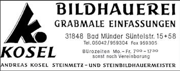 Bestattungen Werbung Wallstr. 7 Bad Münder Tel. 05042/3265 ( Tag & Nacht) info@ahlschwede-roske.