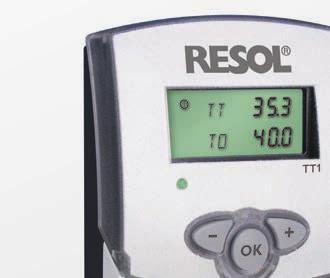 Thermostat TT1 Technische Daten 66 155 28 104 49 172 Das RESOL Thermostat TT1 vergleicht die von einem Sensor erfasste Temperatur mit der eingestellten Einschalttemperatur.