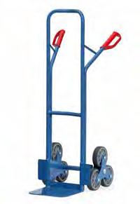 Dreiarmiger Radstern Treppenkarren mit 2 dreiarmigen Radsternen, vorteilhaft bei häufigen Treppenfahrten und guten Bodenverhältnissen im ebenen Bereich.