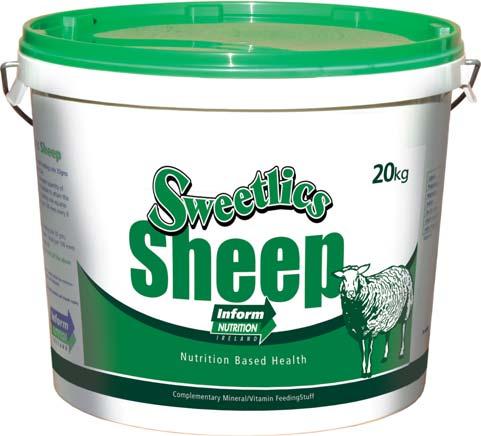 Leckeimer Sweetlics Sheep 20kg Für alle Arten von Schafen vor dem Decken, Lammen und nach dem Lammen geeignet.