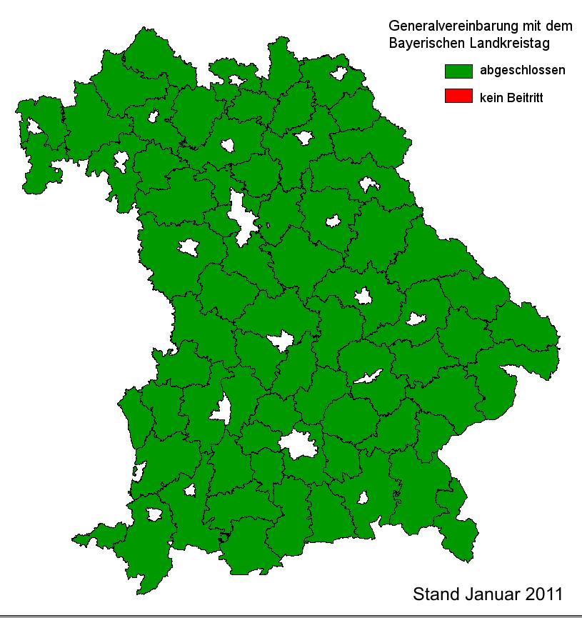 Die 100%tige Versorgung der bayerischen Landkreise mit amtlichen GeoBasisdaten wird wohl ab 2011 Realität sein. Dr.