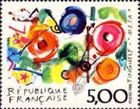 25.11.1988 - Frankreich - Schweiz - Zeitgenössische Kunst jeweils die postfrische Ausgabe von beiden Ländern ( 2 Werte ) Jo 251188 A 7,80 von beiden Ländern jeweils ein FDC Jo 251188 B ausverk.