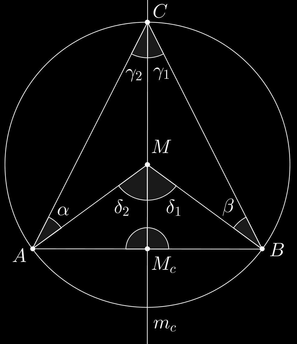 Klausur zur ATP, Modul, Einführung in die Geometrie, WS 1/1, 1.0.01 Aufgabe 4: Beweisen wie die Schüler Es sei ABC ein Dreieck mit dem Umkreis k. Der Punkt M sei der Mittelpunkt von k.