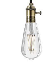 700 K 810 lm 80 ja 330 64 mm 143 mm 20.000 h 10 12,99 LED RUSTIKALAMPE FILAMENT EDISON GOLD Lange Filamente entsprechend einer original Edison Glühlampe Farbtemperatur 2.