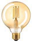 FILAMENT GLOBELAMPEN Dekorative Lampen für offene Leuchten NEU: 125 mm klar und gold LED GLOBELAMPE FILAMENT 80 MM KLAR + 6137101 4.5 40 230 E27 2.700 K 470 lm 80 ja 330 80 mm 115 mm 20.