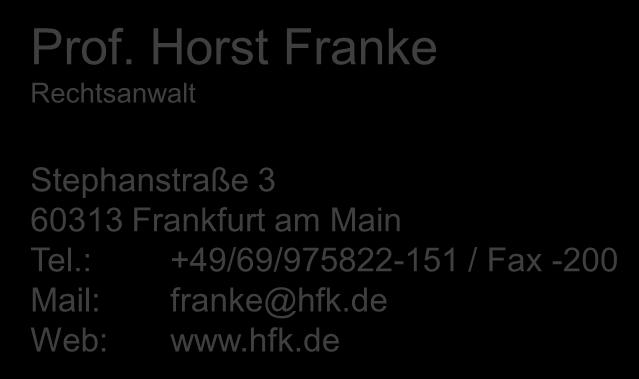 Horst Franke Rechtsanwalt