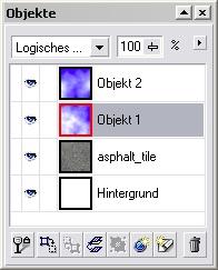 Für das Objekt duplikat 2 wiederholen Sie den Vorgang bis Sie wieder die Voreinstellung Himmel 2 Farben gewählt haben.