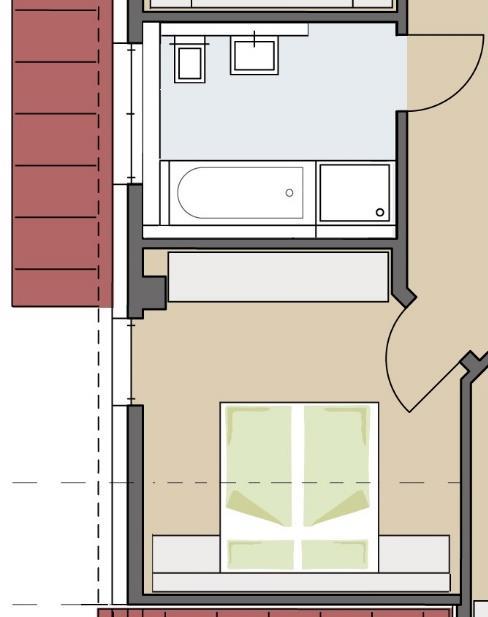75,4 m² Wohnfläche (Brutto)) Lage der Wohnung: Dachgeschoss WE 6 Dachterrasse 4,9 m² (9,8 m² x 0,5) Kochen/Essen WE 6 26,8 m²