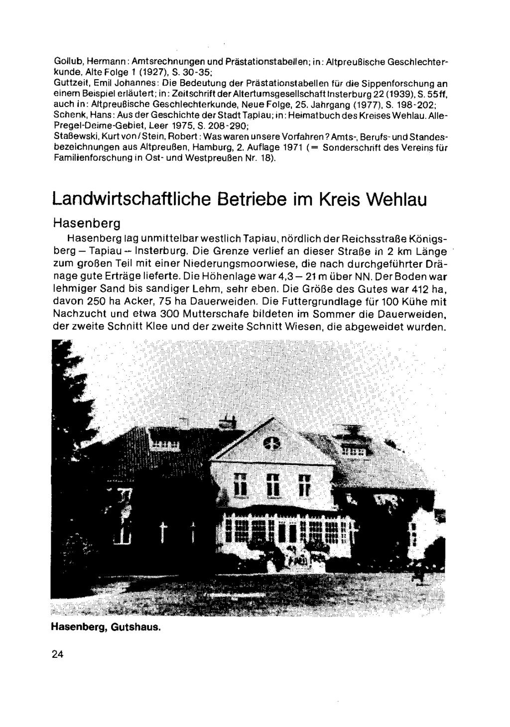 Goilub, Hermann: Amtsrechnungen und Prästationstabeilen; in: AltpreuBische Geschlechterkunde. Alte Folge 1 (1927). S.
